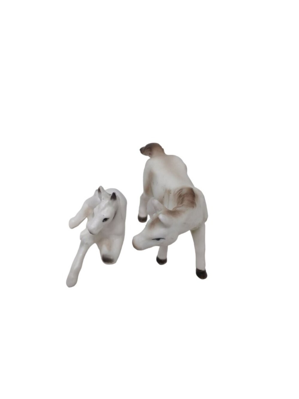 VTG Mare Foal Figurines Japan White & Brown Set of 2 Genuine Bone China #S-3 - Picture 9 of 13